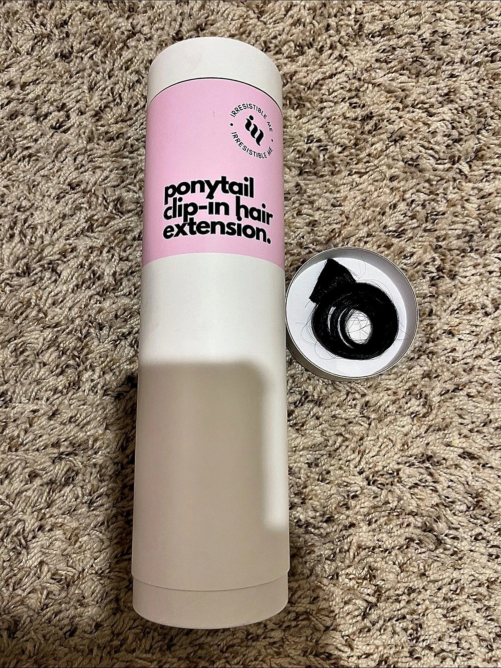 Irresistible Me Ponytail Clip-In Hair Extension Black Human Hair NWT
